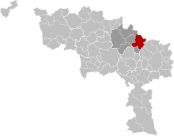Location of Seneffe in Hainaut