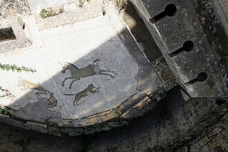 View of a latrine – this is not in Chester-le-Street, doing an image search shows it is in Piazza Armerina in Sicily