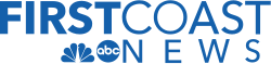 The words "FIRST" and "COAST", directly touching, with "FIRST" bolded, in blue. Beneath, the NBC and ABC logos and the word "NEWS" in blue.
