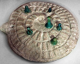 Mehen game with game stones, from Abydos, Egypt, 3000 BC, Neues Museum