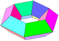 Density of a genus 1 toroidal polyhedron is zero, like this hexagonal form: v=24, e=48, f=24.