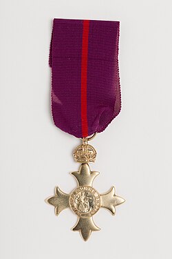 OBE badge and riband (military division)