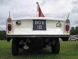 Propulsion is provided by twin propellers mounted under the rear bumper