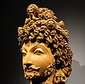 Gandharan sculpture, head of a bodhisattva