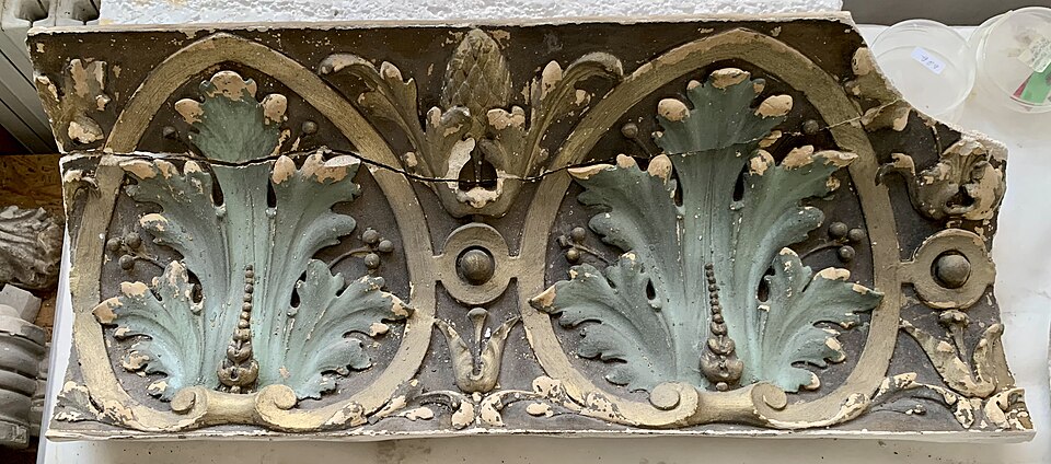 Beaux Arts – Ceiling stucco fragment from Strada Plantelor no. 4, Bucharest, Romania, unknown architect, 1891