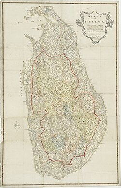 Dutch map of Sri Lanka in 1789