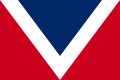Flag of the North American Vexillological Association with a chevron inverted