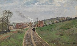 Camille Pissarro, Lordship Lane Station, East Dulwich, London, England, c. 1870. Impressionism.