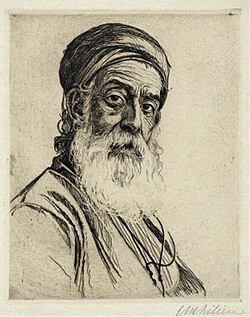 The Samaritan, engraving by Ephraim Moses Lilien. 1920