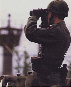 Soldier of the U.S. 1st Cavalry Division on duty in the Fulda Gap during the Cold War.
