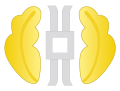 A millrind forms the central part of the insignia of the Judge Advocate General's Corps in the U.S. Navy.