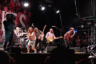 IDLES performing in August 2019. From left: Jon Beavis, Mark Bowen, Lee Kiernan, Adam Devonshire and Joe Talbot