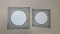 6-inch (150 mm, left) and 5-inch (125 mm, right) wire gauze squares