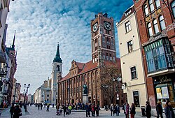 Rynek Staromiejski (Old Town Market Square) with the City Hall and Holy Spirit Church