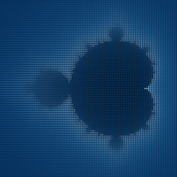 Collection of Julia sets laid out in a 100 × 100 grid such that the center of each image corresponds to the same position in the complex plane as the value of the set. When laid out like this, the overall image resembles a Photographic mosaic depicting a Mandelbrot set.