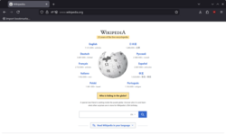 LibreWolf version 147.0.1 showing Wikipedia.org