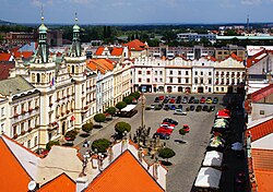 The main square as seen from the Green Tower