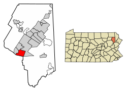 Location of Moosic in Lackawanna County, Pennsylvania