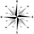 A 16-point compass rose