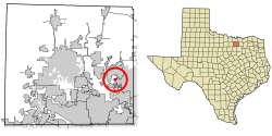 Location of Hackberry in Denton County, Texas