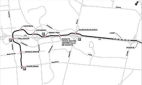 Map of the planned Kanata Extension