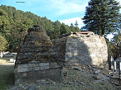 The ancient temple of Bindeshwar Mahadev in the foothills of Dudhatoli (history unknown, probably 12th to 15th century AD). Demolished in October 2017.