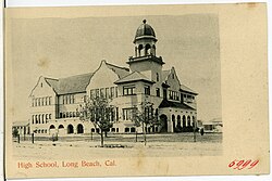 Long Beach High School, at the northwest corner of American Avenue and Eighth Street, 1905