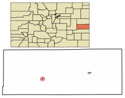 Location within Cheyenne County and Colorado
