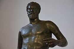 Large bronze statue of Septimius Severus depicted in heroic nudity, Cyprus Museum
