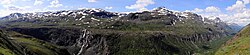 Peaks in the Rohkunborri National Park. In the front on the left side is Stággonjunni. In the back, left to right, Njunis (in Sweden, the rest in Norway), Jalgesvárri, Riehppecohkka, Middagsaksla, Spiikaloapmi, Sørgårdstinden, Melhuskletten and Storfjellet.