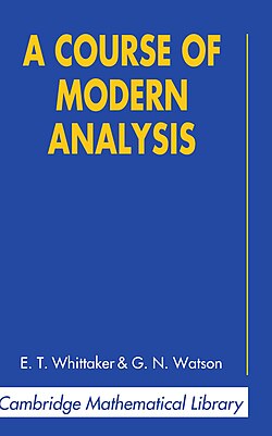 Plain blue book cover with title, author, and a white ribbon along the bottom stating "Cambridge Mathematical Library".