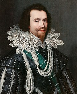 George Villiers, 1st Duke of Buckingham, wearing white pearls