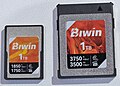 CFexpress Type A (left) and Type B (right) cards