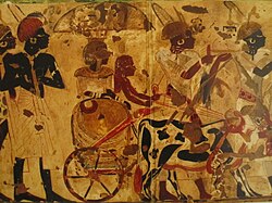 Nubians bringing tribute for King Tut, Tomb of Huy