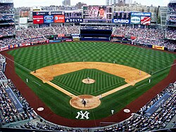 Wide shot of the new Yankee Stadium.