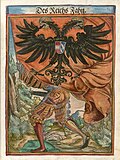 Depiction of the Reichssturmfahne in a 1545 woodcut