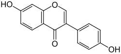 2D representation of the chemical structure of daidzein .
