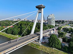 The only bridge being a member of the World Federation of Great Towers: Most SNP, Bratislava, Slovakia