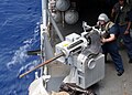An Mk38. The M242 has a characteristic fluted gun barrel to reduce weight and assist cooling.[8]