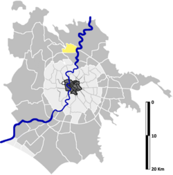 Position of the zona within the city