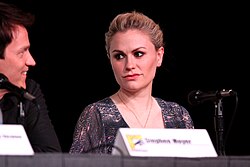 Anna Paquin speaking at the 2012 San Diego Comic-Con International in San Diego, California.