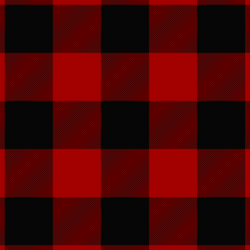 Most basic check – MacGregor red-and-black (Rob Roy), as simple as it gets: equal proportions of two colours.