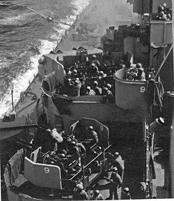 A6M Zero attack on USS Missouri (BB-63), 11 April 1945