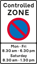 UK Sign 663 - start of controlled zone