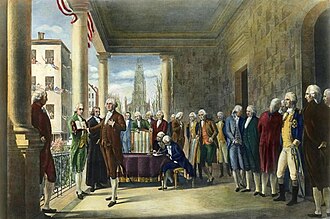 George Washington, inaugurated as President, April 30, 1789