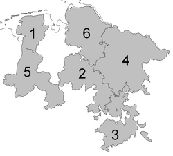 Regierungsbezirke in the province of Hanover in 1905