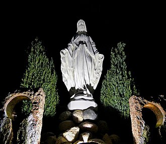 Mary outside St. Nikolai Catholic Church in Ystad 2021