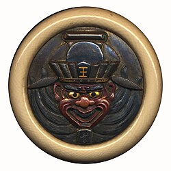 19th century kagamibuta netsuke depicting Enma