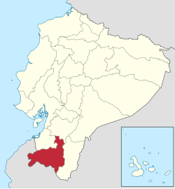 Location of Loja Province in Ecuador.