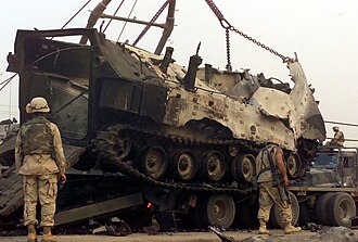 A USMC AAV destroyed near Nasiriyah in 2003